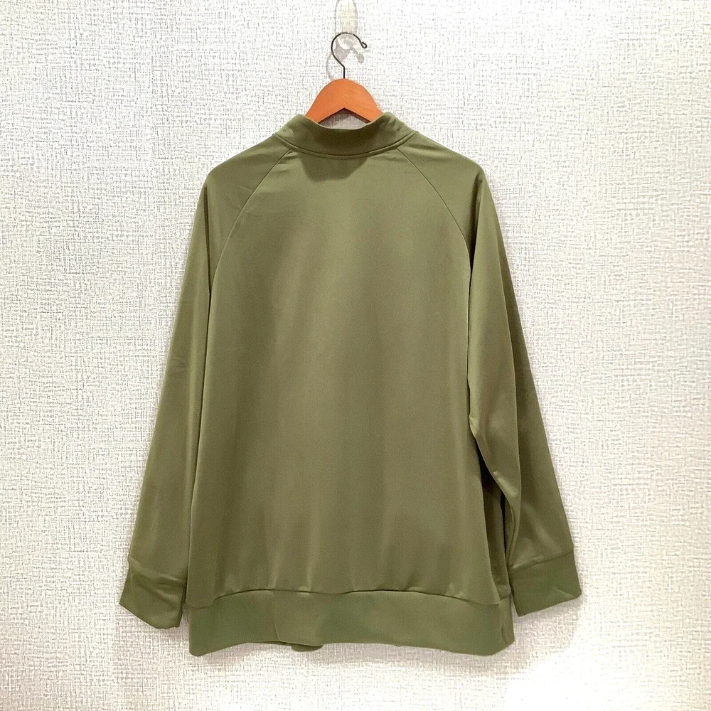 ADIDAS Track Activewear Jacket Unisex Women's Olive Green Zip Up sz 3X - Picture 4 of 5